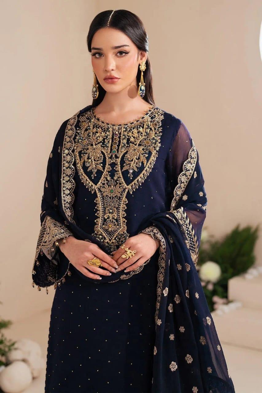 AJORA CHIFFON 3PC EMBROIDERY
