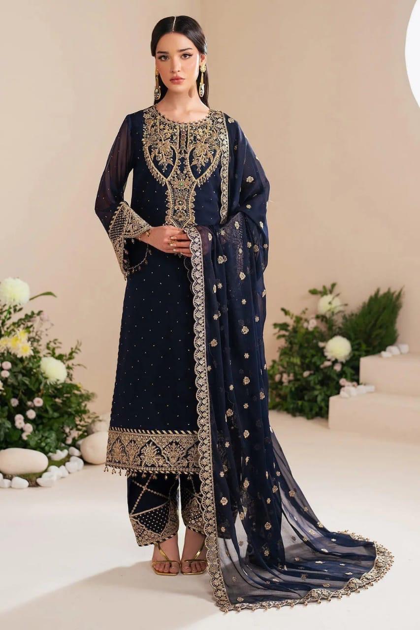 AJORA CHIFFON 3PC EMBROIDERY